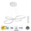 LEDTM® BUTTERFLY 61392 Μοντέρνο Κρεμαστό Φωτιστικό Οροφής LED 75W 7500lm 300° AC 220-240V IP20 Ρυθμιζόμενο Λευκό CCT με Χειριστήριο από 2700K έως 6000K Dimmable - Lumileds SMD Chip - Λευκό Ματ - Μ70 x Π55 x Υ4cm - 3 Χρόνια Εγγύηση - Image 2