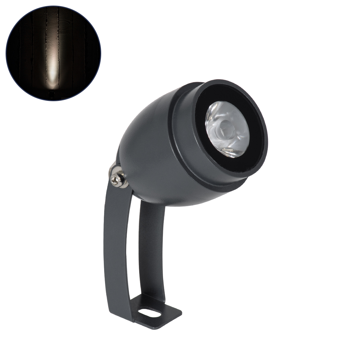 LEDTM® TREEGAL 90462 Φωτιστικό Σποτ για Φυτά - Δέντρα με Βάση Μπετού & Κορμού LED 3W 345lm 15° DC 24V Αδιάβροχο IP67 Φυσικό Λευκό 4500K Dimmable - Bridgelux SMD Chip - Γκρι Ανθρακί - Μ5 x Π5 x Υ14.7cm - 3 Χρόνια Εγγύηση - Image 2