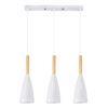 LEDTM® DILLON 00631 Μοντέρνο Κρεμαστό Φωτιστικό Οροφής με Ντουί 3 x E27 AC 220-240V IP20 - Λευκό & Μπεζ - Μ54 x Π14 x Υ130cm - Image 2