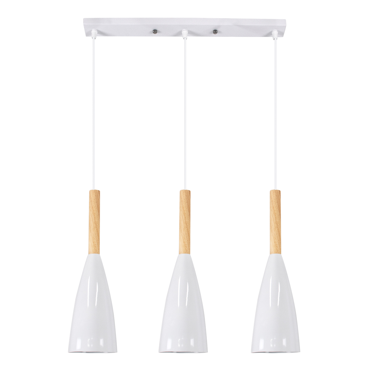LEDTM® DILLON 00631 Μοντέρνο Κρεμαστό Φωτιστικό Οροφής με Ντουί 3 x E27 AC 220-240V IP20 - Λευκό & Μπεζ - Μ54 x Π14 x Υ130cm - Image 2