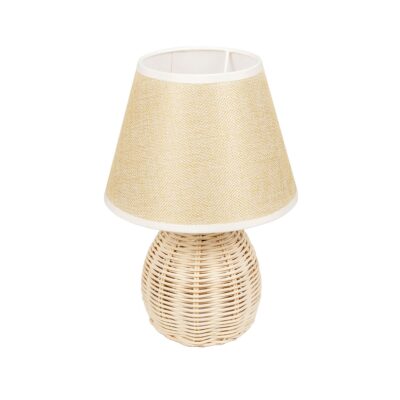 LEDTM® HASUMI 01957 Boho Επιτραπέζιο Φωτιστικό Πορτατίφ με Ντουί 1 x E27 AC 220-240V IP20 - Μπεζ & Λευκό - Μ19 x Π19 x Υ30cm