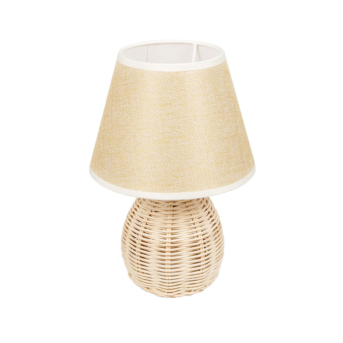 LEDTM® HASUMI 01957 Boho Επιτραπέζιο Φωτιστικό Πορτατίφ με Ντουί 1 x E27 AC 220-240V IP20 - Μπεζ & Λευκό - Μ19 x Π19 x Υ30cm