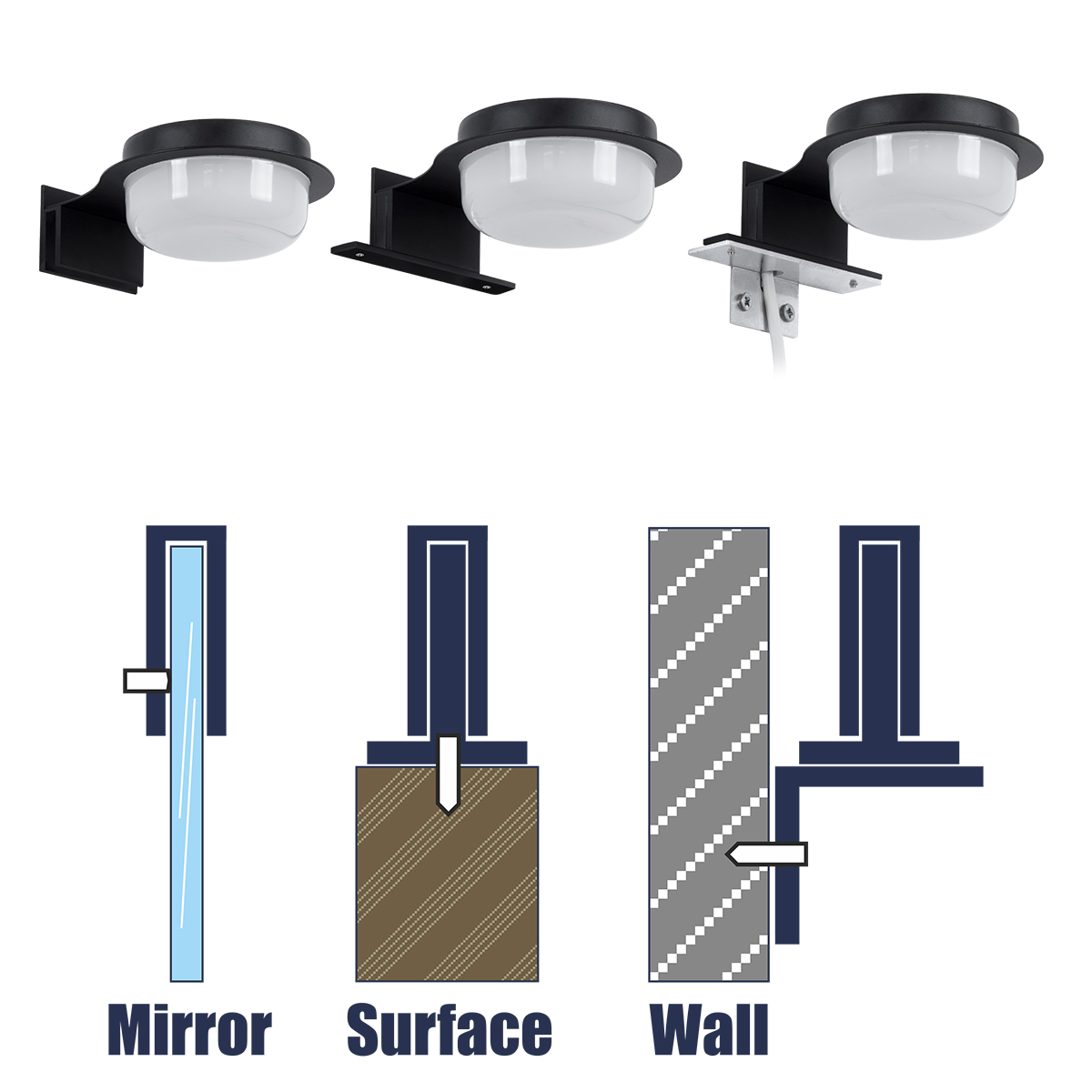 LEDTM® KIARA 60400 Μοντέρνο Φωτιστικό Τοίχου - Απλίκα Καθρέπτη Μπάνιου LED 5W 560lm 120° AC 220-240V IP44 Φυσικό Λευκό 4500K - Lumileds SMD Chip & TÜV SÜD Driver - Μαύρο Ματ & Λευκό - Μ10 x Π13 x Υ3cm - 3 Χρόνια Εγγύηση - Image 10