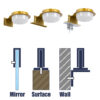 LEDTM® KIARA 60401 Μοντέρνο Φωτιστικό Τοίχου - Απλίκα Καθρέπτη Μπάνιου LED 5W 560lm 120° AC 220-240V IP44 Φυσικό Λευκό 4500K - Lumileds SMD Chip & TÜV SÜD Driver - Χρυσό & Λευκό - Μ10 x Π13 x Υ3cm - 3 Χρόνια Εγγύηση - Image 10
