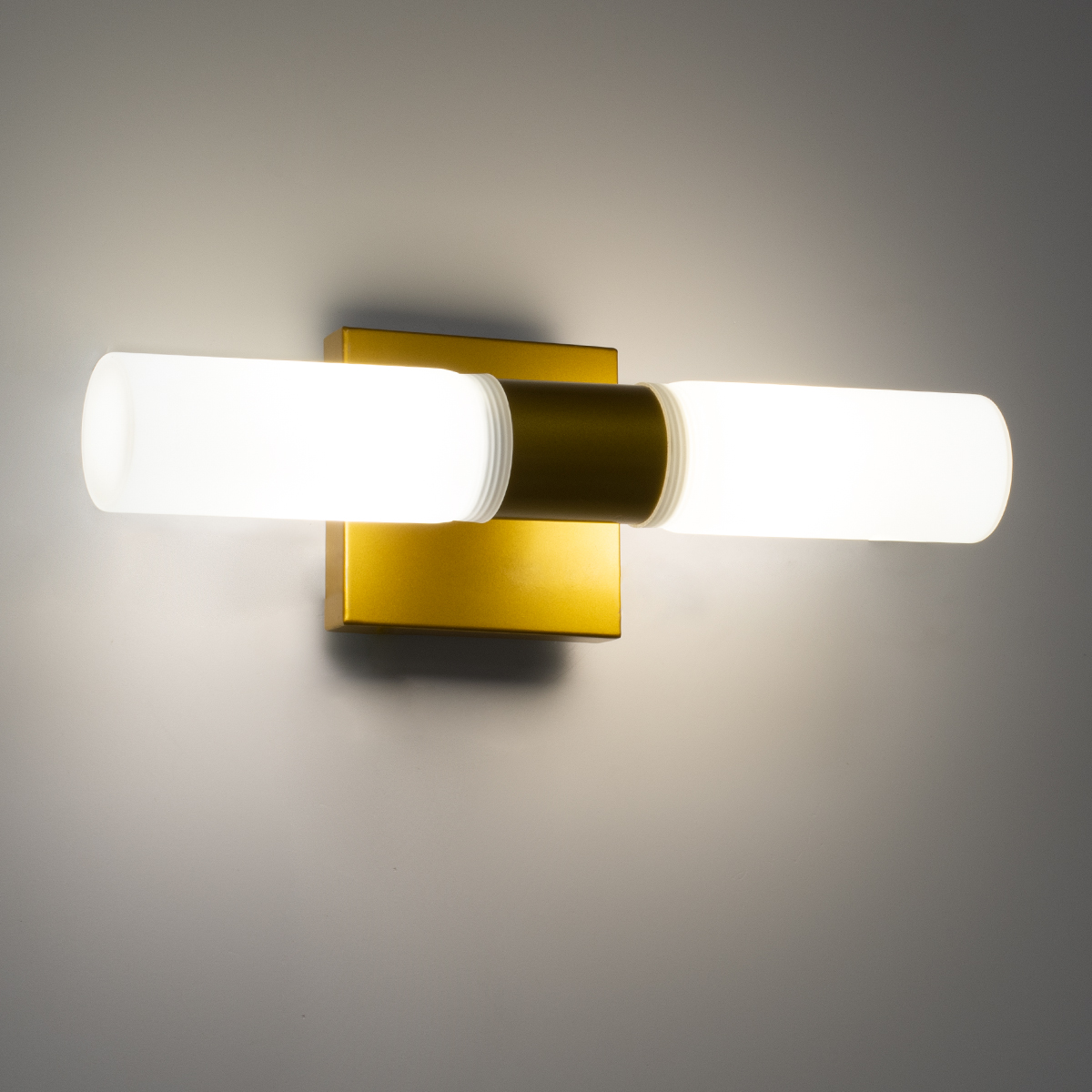 LEDTM® ANAIS 60409 Μοντέρνο Φωτιστικό Τοίχου - Απλίκα Καθρέπτη Μπάνιου με Ντουί 2 x G9 AC 220-240V IP44 - Χρυσό Βούρτσας & Λευκό - Μ34 x Π12 x Υ11cm - Image 9