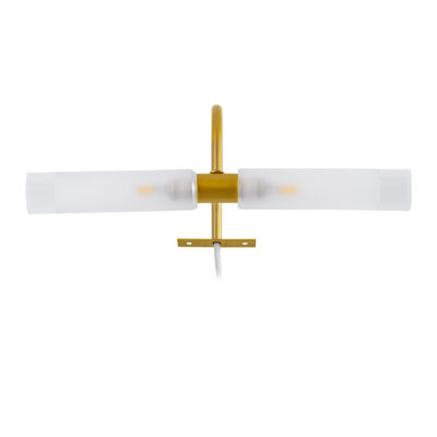 Alternative view of LEDTM® FLORA 60413 Μοντέρνο Φωτιστικό Τοίχου - Απλίκα Καθρέπτη Μπάνιου με Ντουί 2 x G9 AC 220-240V IP44 - Χρυσό & Λευκό - Μ31 x Π13 x Υ12cm