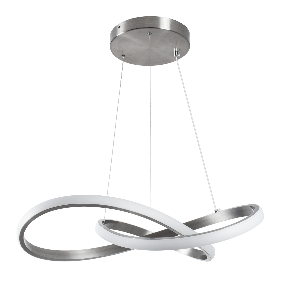 LEDTM® DEXTER 60498 Μοντέρνο Κρεμαστό Φωτιστικό Οροφής LED 72W 8064lm 300° AC 220-240V IP20 Ρυθμιζόμενο Λευκό CCT με Χειριστήριο από 2700K έως 6000K Dimmable - Lumileds SMD Chip - Νίκελ Βούρτσας - Μ56 x Π56 x Υ14cm - 3 Χρόνια Εγγύηση - Image 3