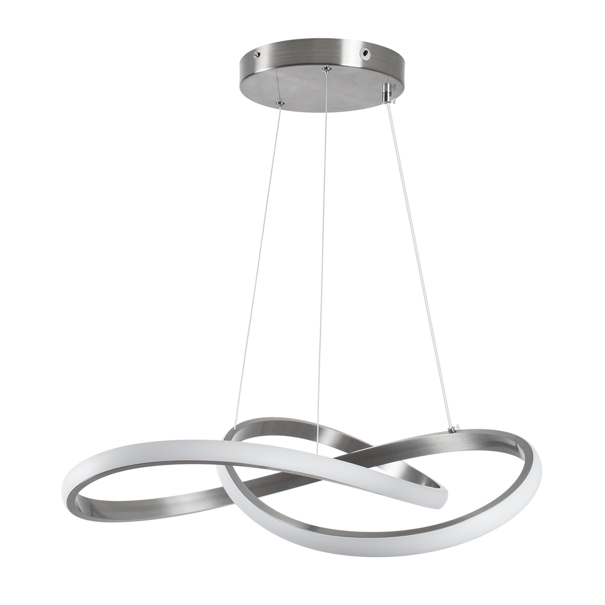 LEDTM® DEXTER 60498 Μοντέρνο Κρεμαστό Φωτιστικό Οροφής LED 72W 8064lm 300° AC 220-240V IP20 Ρυθμιζόμενο Λευκό CCT με Χειριστήριο από 2700K έως 6000K Dimmable - Lumileds SMD Chip - Νίκελ Βούρτσας - Μ56 x Π56 x Υ14cm - 3 Χρόνια Εγγύηση - Image 5