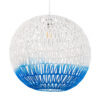 LEDTM® SANTOR 00729 Boho Κρεμαστό Φωτιστικό Οροφής με Ντουί 1 x E27 AC 220-240V IP20 - Λευκό & Μπλε - Μ50 x Π50 x Y50cm - Image 2