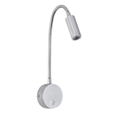 Alternative view of LEDTM® GOOSE 60879 Μοντέρνο Φωτιστικό Τοίχου - Απλίκα Ξενοδοχείου Reading Light LED 3W 300lm 36° AC 220-240V IP20 Φυσικό Λευκό 4500K - CREE XPE Chip & TÜV SÜD Driver - Σατινέ Νίκελ Βούρτσας - Μ6.5 x Π15 x Υ24.5cm - 3 Χρόνια Εγγύηση