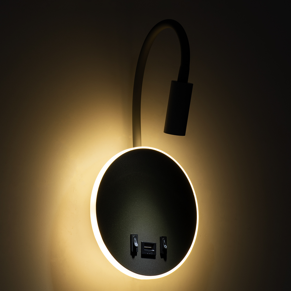 LEDTM® GOOSE 60882 Μοντέρνο Φωτιστικό Τοίχου - Απλίκα Ξενοδοχείου Reading Light με Φορτιστή USB 3A LED 6W 600lm 36° & 360° AC 220-240V IP20 Φυσικό Λευκό 4500K - CREE XPE & Lumileds SMD Chip & TÜV SÜD Driver - Γκρι Ανθρακί Ματ - Μ15.5 x Π15 x Υ30.5cm - 3 Χρόνια Εγγύηση - Image 11