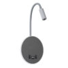LEDTM® GOOSE 60882 Μοντέρνο Φωτιστικό Τοίχου - Απλίκα Ξενοδοχείου Reading Light με Φορτιστή USB 3A LED 6W 600lm 36° & 360° AC 220-240V IP20 Φυσικό Λευκό 4500K - CREE XPE & Lumileds SMD Chip & TÜV SÜD Driver - Γκρι Ανθρακί Ματ - Μ15.5 x Π15 x Υ30.5cm - 3 Χρόνια Εγγύηση - Image 2