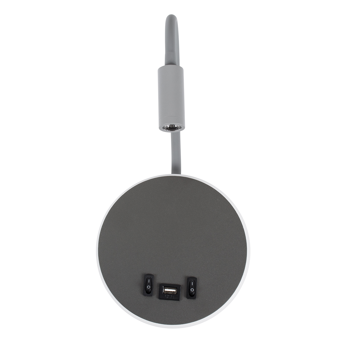 LEDTM® GOOSE 60882 Μοντέρνο Φωτιστικό Τοίχου - Απλίκα Ξενοδοχείου Reading Light με Φορτιστή USB 3A LED 6W 600lm 36° & 360° AC 220-240V IP20 Φυσικό Λευκό 4500K - CREE XPE & Lumileds SMD Chip & TÜV SÜD Driver - Γκρι Ανθρακί Ματ - Μ15.5 x Π15 x Υ30.5cm - 3 Χρόνια Εγγύηση - Image 5