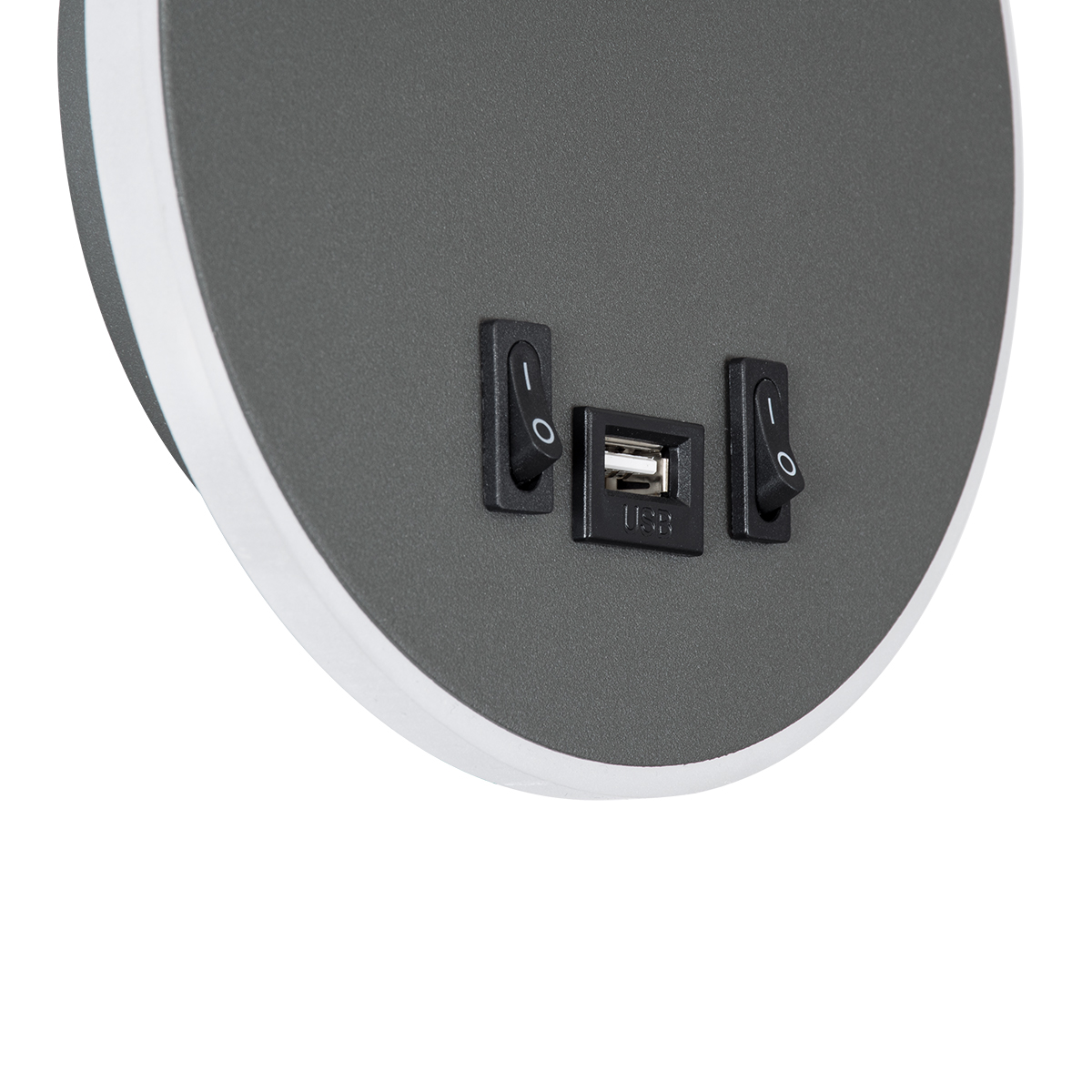 LEDTM® GOOSE 60882 Μοντέρνο Φωτιστικό Τοίχου - Απλίκα Ξενοδοχείου Reading Light με Φορτιστή USB 3A LED 6W 600lm 36° & 360° AC 220-240V IP20 Φυσικό Λευκό 4500K - CREE XPE & Lumileds SMD Chip & TÜV SÜD Driver - Γκρι Ανθρακί Ματ - Μ15.5 x Π15 x Υ30.5cm - 3 Χρόνια Εγγύηση - Image 9