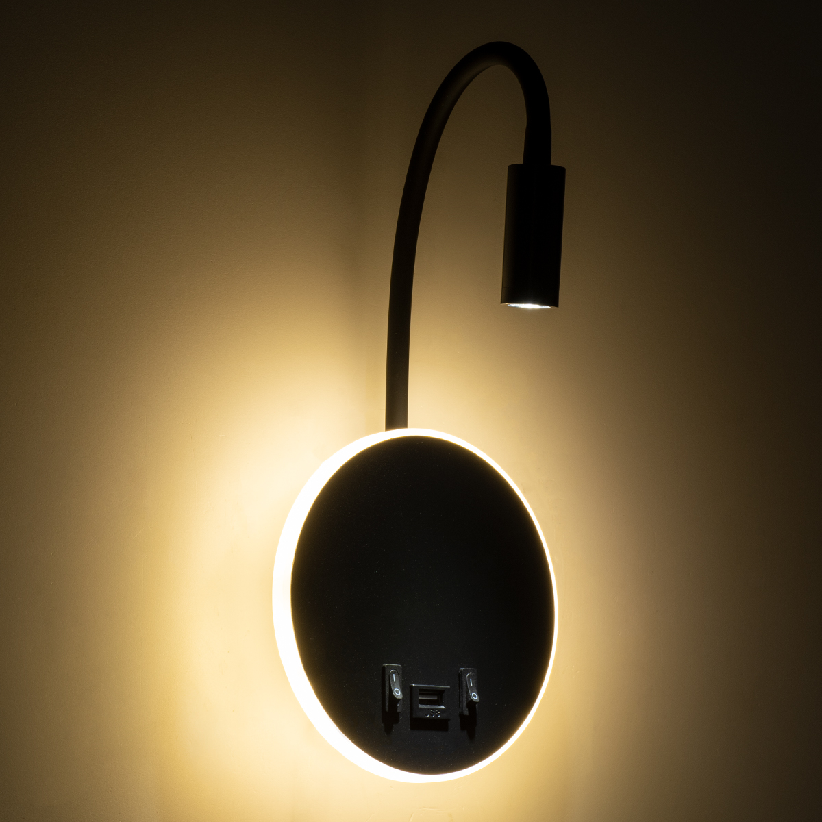 LEDTM® GOOSE 60883 Μοντέρνο Φωτιστικό Τοίχου - Απλίκα Ξενοδοχείου Reading Light με Φορτιστή USB 3A LED 6W 600lm 36° & 360° AC 220-240V IP20 Φυσικό Λευκό 4500K - CREE XPE & Lumileds SMD Chip & TÜV SÜD Driver - Μαύρο Ματ - Μ15.5 x Π15 x Υ30.5cm - 3 Χρόνια Εγγύηση - Image 11