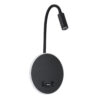 LEDTM® GOOSE 60883 Μοντέρνο Φωτιστικό Τοίχου - Απλίκα Ξενοδοχείου Reading Light με Φορτιστή USB 3A LED 6W 600lm 36° & 360° AC 220-240V IP20 Φυσικό Λευκό 4500K - CREE XPE & Lumileds SMD Chip & TÜV SÜD Driver - Μαύρο Ματ - Μ15.5 x Π15 x Υ30.5cm - 3 Χρόνια Εγγύηση - Image 2