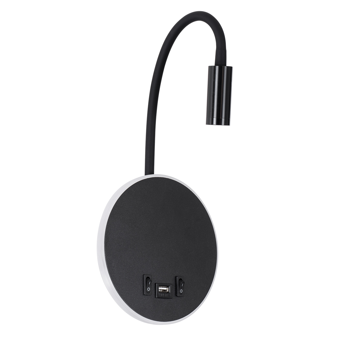 LEDTM® GOOSE 60883 Μοντέρνο Φωτιστικό Τοίχου - Απλίκα Ξενοδοχείου Reading Light με Φορτιστή USB 3A LED 6W 600lm 36° & 360° AC 220-240V IP20 Φυσικό Λευκό 4500K - CREE XPE & Lumileds SMD Chip & TÜV SÜD Driver - Μαύρο Ματ - Μ15.5 x Π15 x Υ30.5cm - 3 Χρόνια Εγγύηση - Image 3