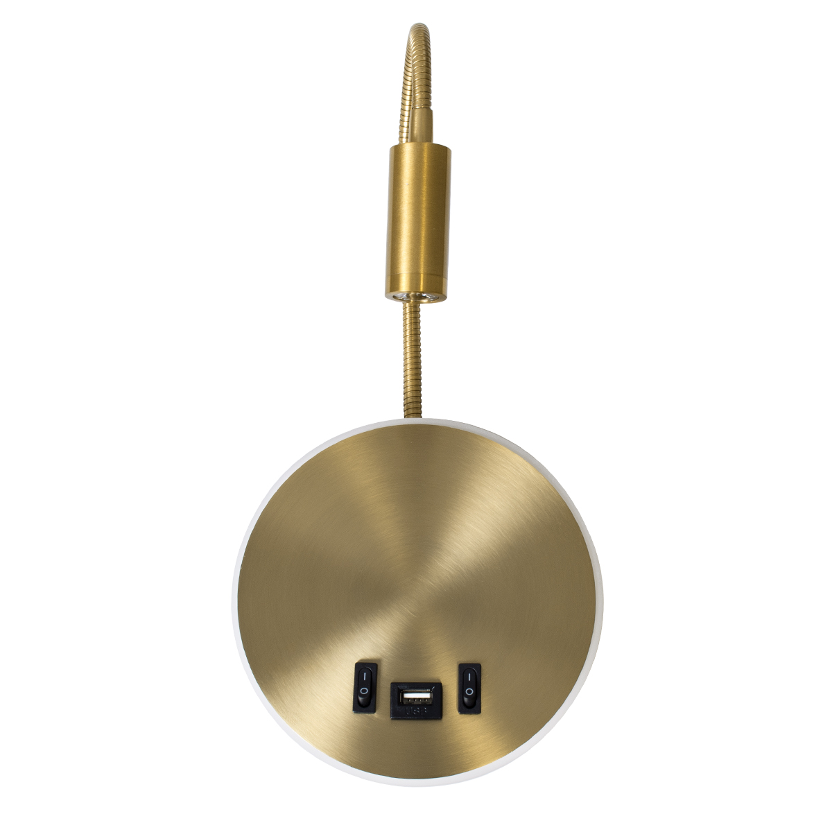 LEDTM® GOOSE 60885 Μοντέρνο Φωτιστικό Τοίχου - Απλίκα Ξενοδοχείου Reading Light με Φορτιστή USB 3A LED 6W 600lm 36° & 360° AC 220-240V IP20 Φυσικό Λευκό 4500K - CREE XPE & Lumileds SMD Chip & TÜV SÜD Driver - Χρυσό Πλατίνα - Μ15.5 x Π15 x Υ30.5cm - 3 Χρόνια Εγγύηση - Image 5