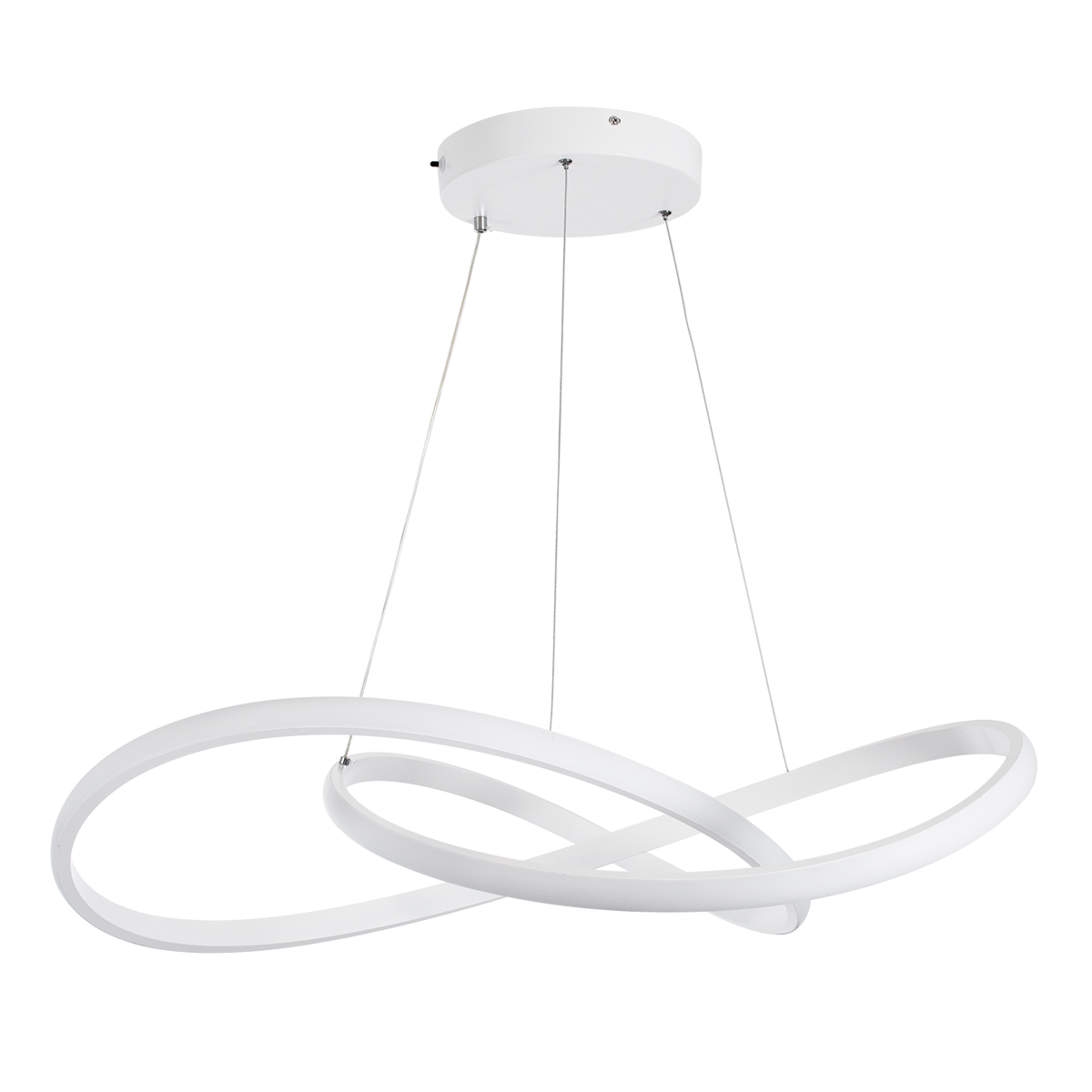 LEDTM® DEXTER 60914 Μοντέρνο Κρεμαστό Φωτιστικό Οροφής LED 90W 10080lm 300° AC 220-240V IP20 Ρυθμιζόμενο Λευκό CCT με Χειριστήριο από 2700K έως 6000K Dimmable - Lumileds SMD Chip - Λευκό Ματ - Μ73 x Π73 x Υ16cm - 3 Χρόνια Εγγύηση - Image 3