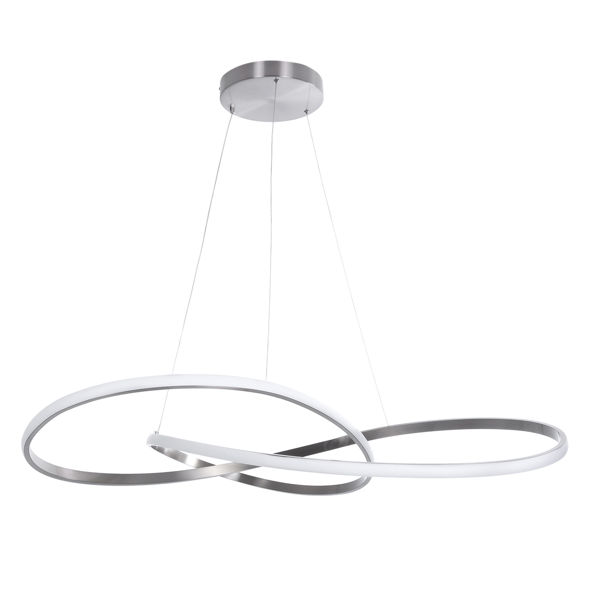 LEDTM® DEXTER 60919 Μοντέρνο Κρεμαστό Φωτιστικό Οροφής LED 120W 13440lm 300° AC 220-240V IP20 Ρυθμιζόμενο Λευκό CCT με Χειριστήριο από 2700K έως 6000K Dimmable - Lumileds SMD Chip - Νίκελ Βούρτσας - Μ103 x Π103 x Υ30cm - 3 Χρόνια Εγγύηση - Image 2