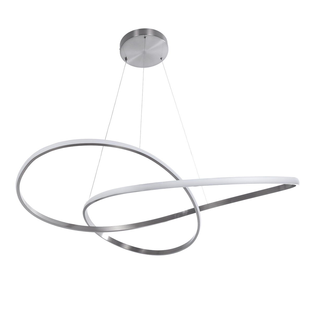 LEDTM® DEXTER 60919 Μοντέρνο Κρεμαστό Φωτιστικό Οροφής LED 120W 13440lm 300° AC 220-240V IP20 Ρυθμιζόμενο Λευκό CCT με Χειριστήριο από 2700K έως 6000K Dimmable - Lumileds SMD Chip - Νίκελ Βούρτσας - Μ103 x Π103 x Υ30cm - 3 Χρόνια Εγγύηση - Image 5