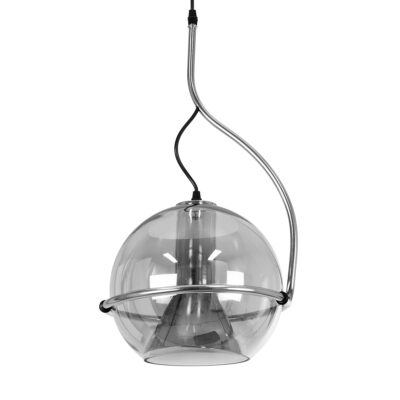 Alternative view of LEDTM® GLASSO 60928 Μοντέρνο Κρεμαστό Φωτιστικό Οροφής με Ντουί 1 x E27 AC 220-240V IP20 - Ασημί - Μ27 x Π27 x Υ52cm