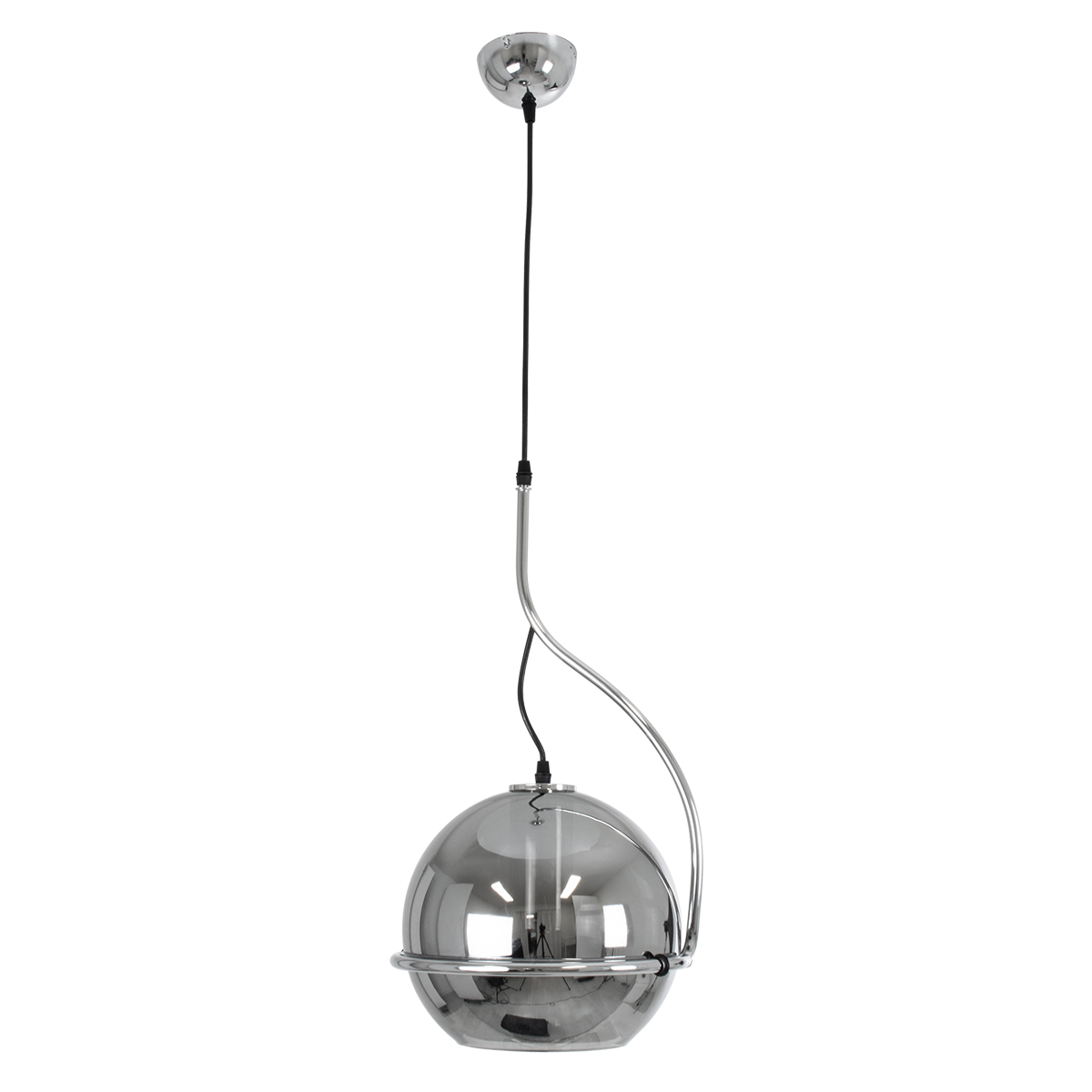 LEDTM® GLASSO 60928 Μοντέρνο Κρεμαστό Φωτιστικό Οροφής με Ντουί 1 x E27 AC 220-240V IP20 - Ασημί - Μ27 x Π27 x Υ52cm - Image 3