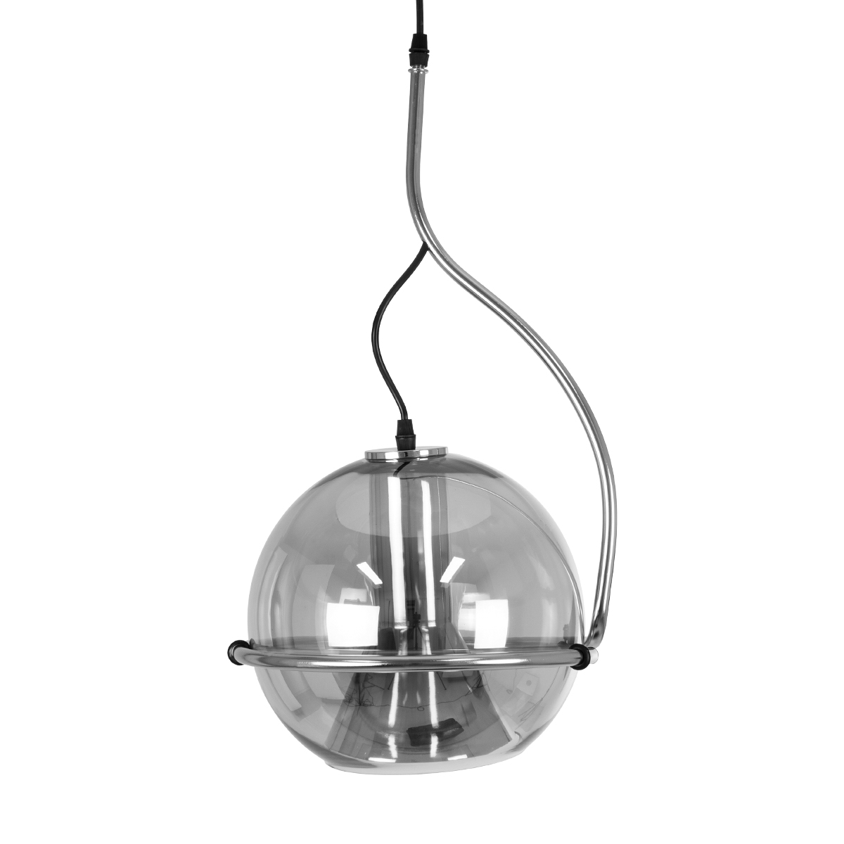 LEDTM® GLASSO 60928 Μοντέρνο Κρεμαστό Φωτιστικό Οροφής με Ντουί 1 x E27 AC 220-240V IP20 - Ασημί - Μ27 x Π27 x Υ52cm - Image 4