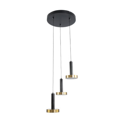 Alternative view of LEDTM® ZANE 60934 Μοντέρνο Κρεμαστό Φωτιστικό Οροφής LED 54W 6048lm 120° AC 220-240V IP20 Ρυθμιζόμενο Λευκό CCT με Χειριστήριο από 2700K έως 6000K Dimmable - Lumileds SMD Chip - Μαύρο Ματ & Χρυσό - Μ40 x Π40 x Υ20cm - 3 Χρόνια Εγγύηση