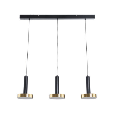 Alternative view of LEDTM® ZANE 60936 Μοντέρνο Κρεμαστό Φωτιστικό Οροφής LED 54W 6048lm 120° AC 220-240V IP20 Ρυθμιζόμενο Λευκό CCT με Χειριστήριο από 2700K έως 6000K Dimmable - Lumileds SMD Chip - Μαύρο Ματ & Χρυσό - Μ80 x Π15 x Υ20cm - 3 Χρόνια Εγγύηση