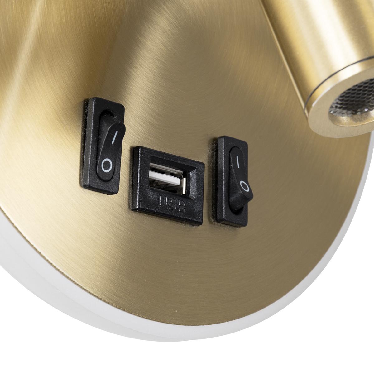 LEDTM® LADY-R 60940 Μοντέρνο Φωτιστικό Τοίχου - Απλίκα Ξενοδοχείου Reading Light με Φορτιστή USB 3A LED 6W 600lm 36° & 360° AC 220-240V IP20 Φυσικό Λευκό 4500K - Bridgelux COB Chip & TÜV SÜD Driver - Χρυσό Βούρτσας - Μ15 x Π15 x Υ17cm - 3 Χρόνια Εγγύηση - Image 7