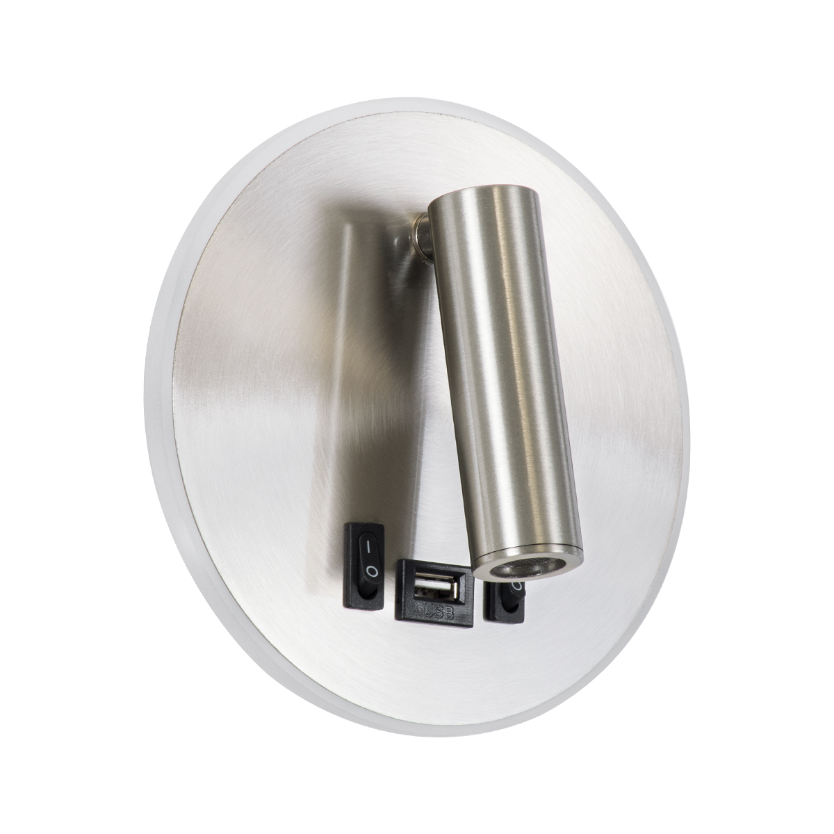 LEDTM® LADY-R 60941 Μοντέρνο Φωτιστικό Τοίχου - Απλίκα Ξενοδοχείου Reading Light με Φορτιστή USB 3A LED 6W 600lm 36° & 360° AC 220-240V IP20 Φυσικό Λευκό 4500K - Bridgelux COB Chip & TÜV SÜD Driver - Νίκελ Βούρτσας - Μ15 x Π15 x Υ17cm - 3 Χρόνια Εγγύηση - Image 3