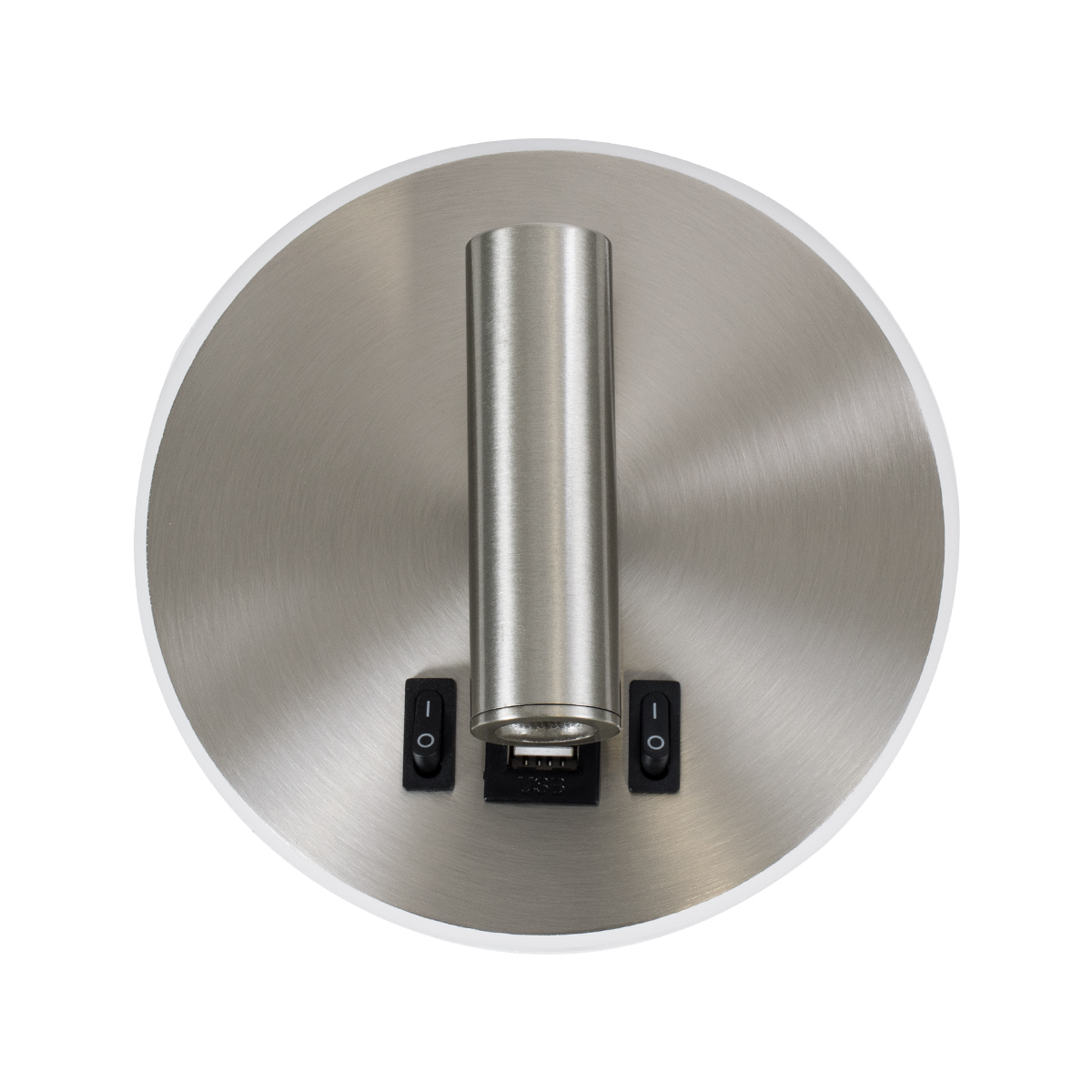 LEDTM® LADY-R 60941 Μοντέρνο Φωτιστικό Τοίχου - Απλίκα Ξενοδοχείου Reading Light με Φορτιστή USB 3A LED 6W 600lm 36° & 360° AC 220-240V IP20 Φυσικό Λευκό 4500K - Bridgelux COB Chip & TÜV SÜD Driver - Νίκελ Βούρτσας - Μ15 x Π15 x Υ17cm - 3 Χρόνια Εγγύηση - Image 4