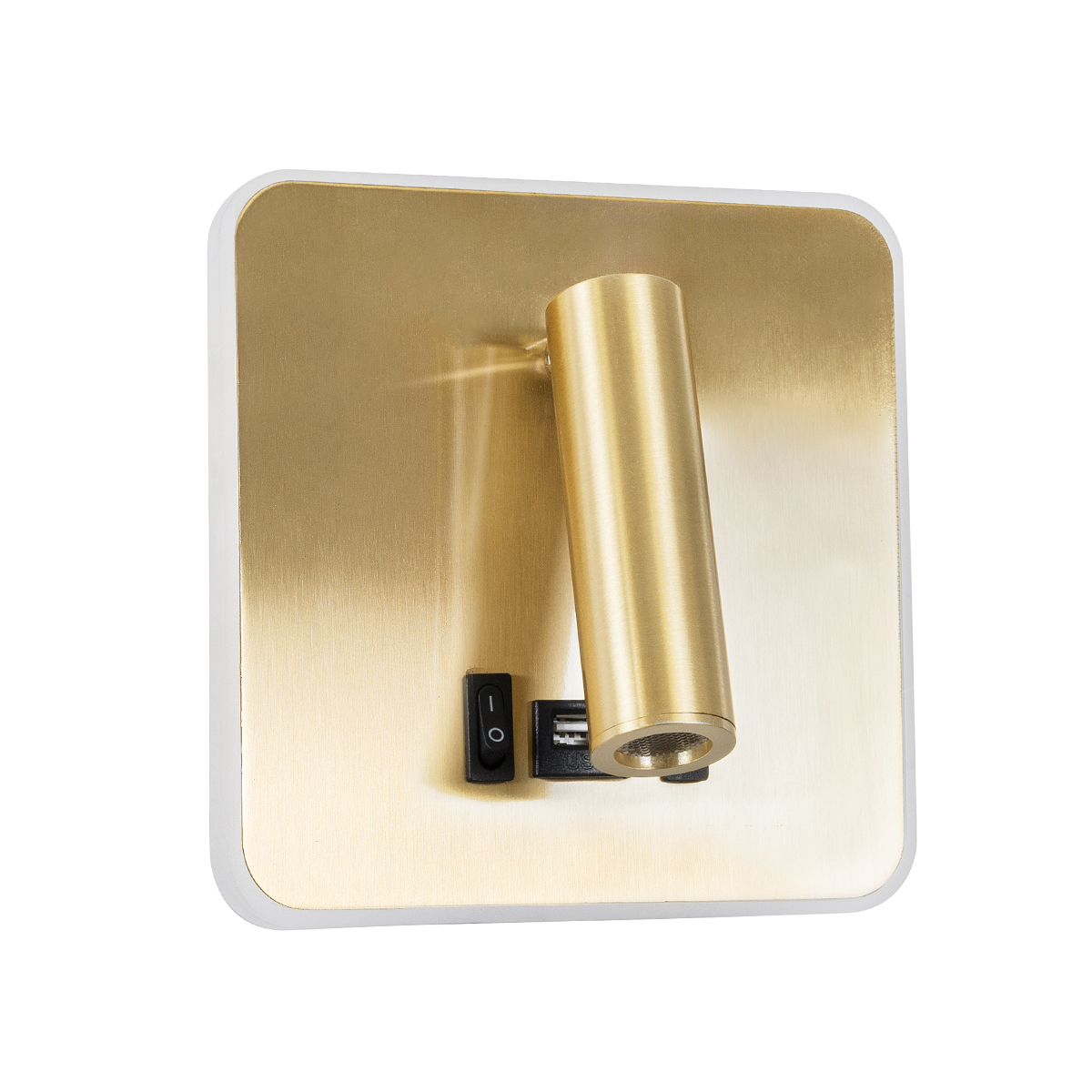 LEDTM® LADY-S 60944 Μοντέρνο Φωτιστικό Τοίχου - Απλίκα Ξενοδοχείου Reading Light με Φορτιστή USB 3A LED 6W 600lm 36° & 360° AC 220-240V IP20 Φυσικό Λευκό 4500K - Bridgelux COB Chip & TÜV SÜD Driver - Χρυσό Πλατίνα - Μ15 x Π15 x Υ7cm - 3 Χρόνια Εγγύηση - Image 2