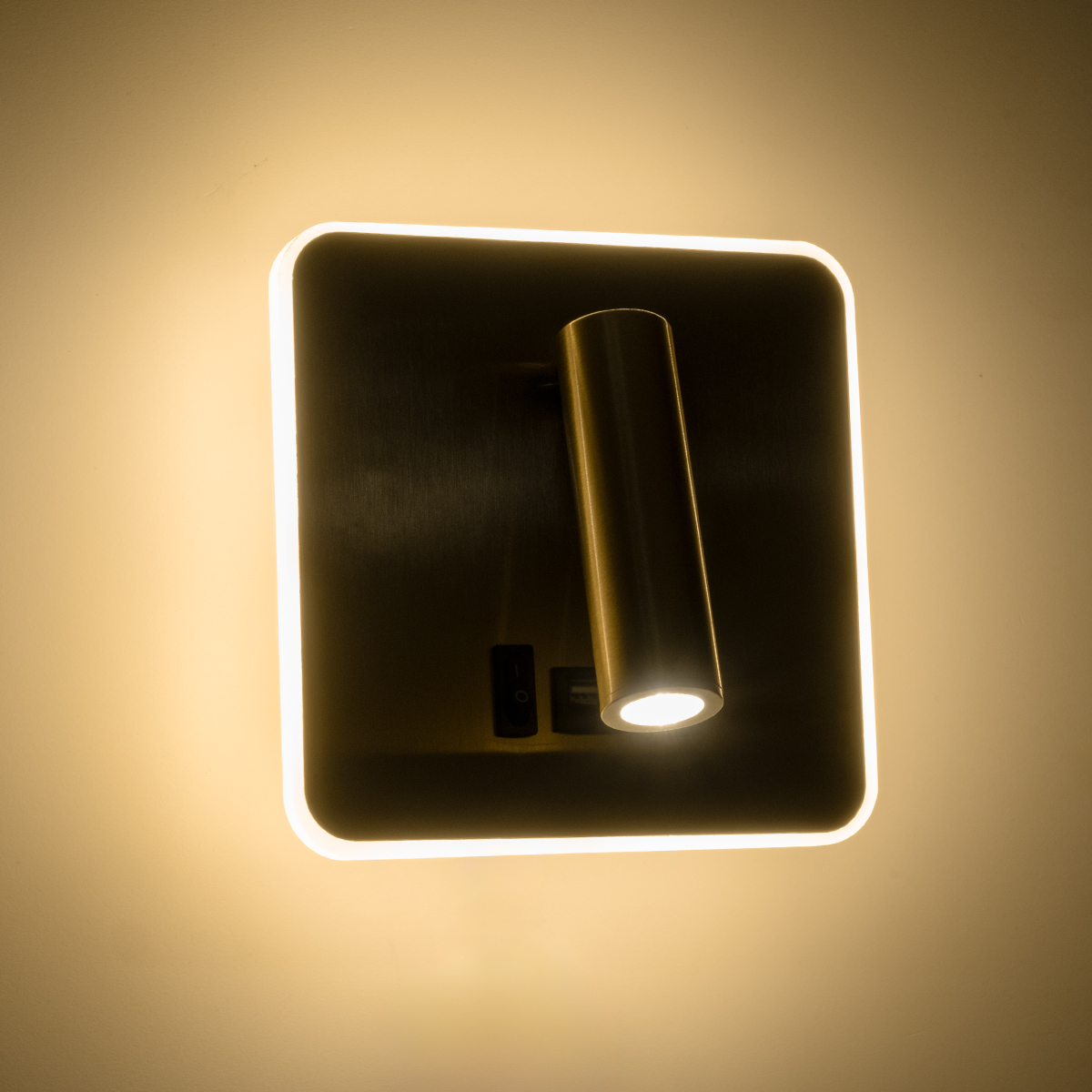 LEDTM® LADY-S 60944 Μοντέρνο Φωτιστικό Τοίχου - Απλίκα Ξενοδοχείου Reading Light με Φορτιστή USB 3A LED 6W 600lm 36° & 360° AC 220-240V IP20 Φυσικό Λευκό 4500K - Bridgelux COB Chip & TÜV SÜD Driver - Χρυσό Πλατίνα - Μ15 x Π15 x Υ7cm - 3 Χρόνια Εγγύηση - Image 7