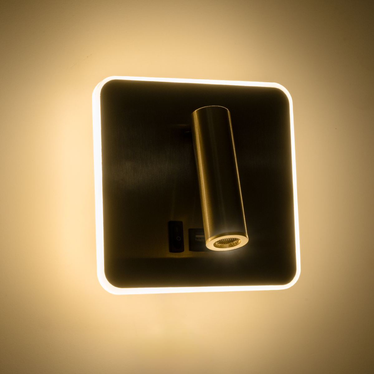 LEDTM® LADY-S 60944 Μοντέρνο Φωτιστικό Τοίχου - Απλίκα Ξενοδοχείου Reading Light με Φορτιστή USB 3A LED 6W 600lm 36° & 360° AC 220-240V IP20 Φυσικό Λευκό 4500K - Bridgelux COB Chip & TÜV SÜD Driver - Χρυσό Πλατίνα - Μ15 x Π15 x Υ7cm - 3 Χρόνια Εγγύηση - Image 8