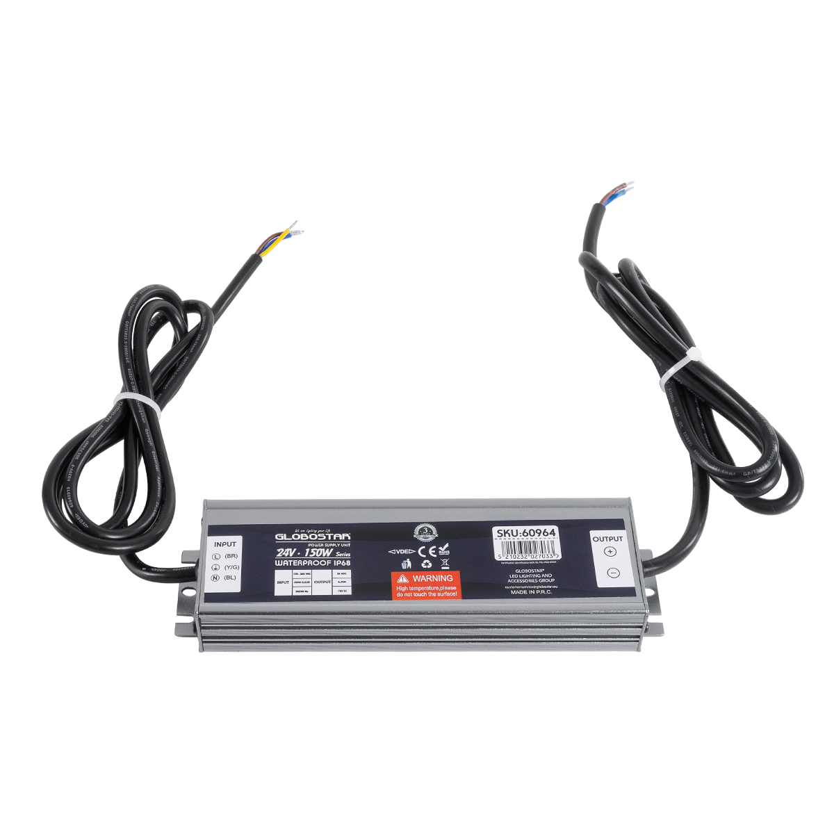 LEDTM® LUMISPLASH 60964 Τροφοδοτικό/Μετασχηματιστής Class II SELV 150W 6.25A DC 24V Αδιάβροχο IP68 - AC 220-240V σε DC 24V - Μ20 x Π5.5 x Υ2.5cm - 3 Χρόνια Εγγύηση - Image 4