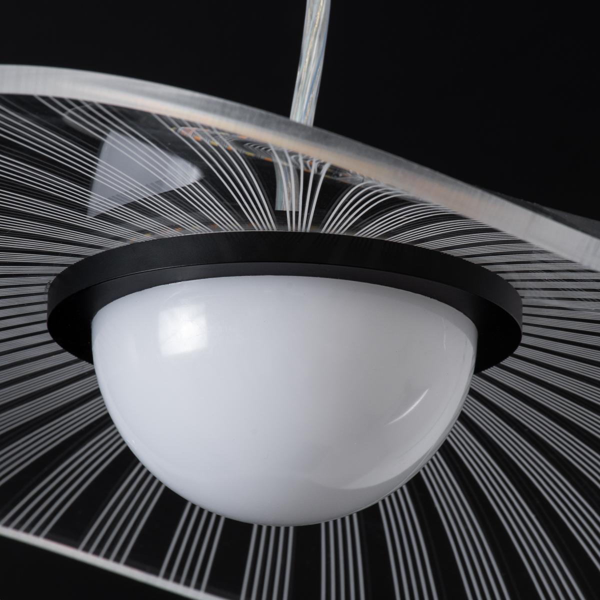 LEDTM® ACRYLICA 60974 Μοντέρνο Κρεμαστό Φωτιστικό Οροφής LED 20W 2240lm 360° AC 220-240V IP20 Ρυθμιζόμενο Λευκό CCT με On/Off 2700K/4500K/6000K - Lumileds SMD Chip - Διάφανο & Μαύρο Ματ - Μ40 x Π40 x Υ6.5cm - 3 Χρόνια Εγγύηση - Image 13