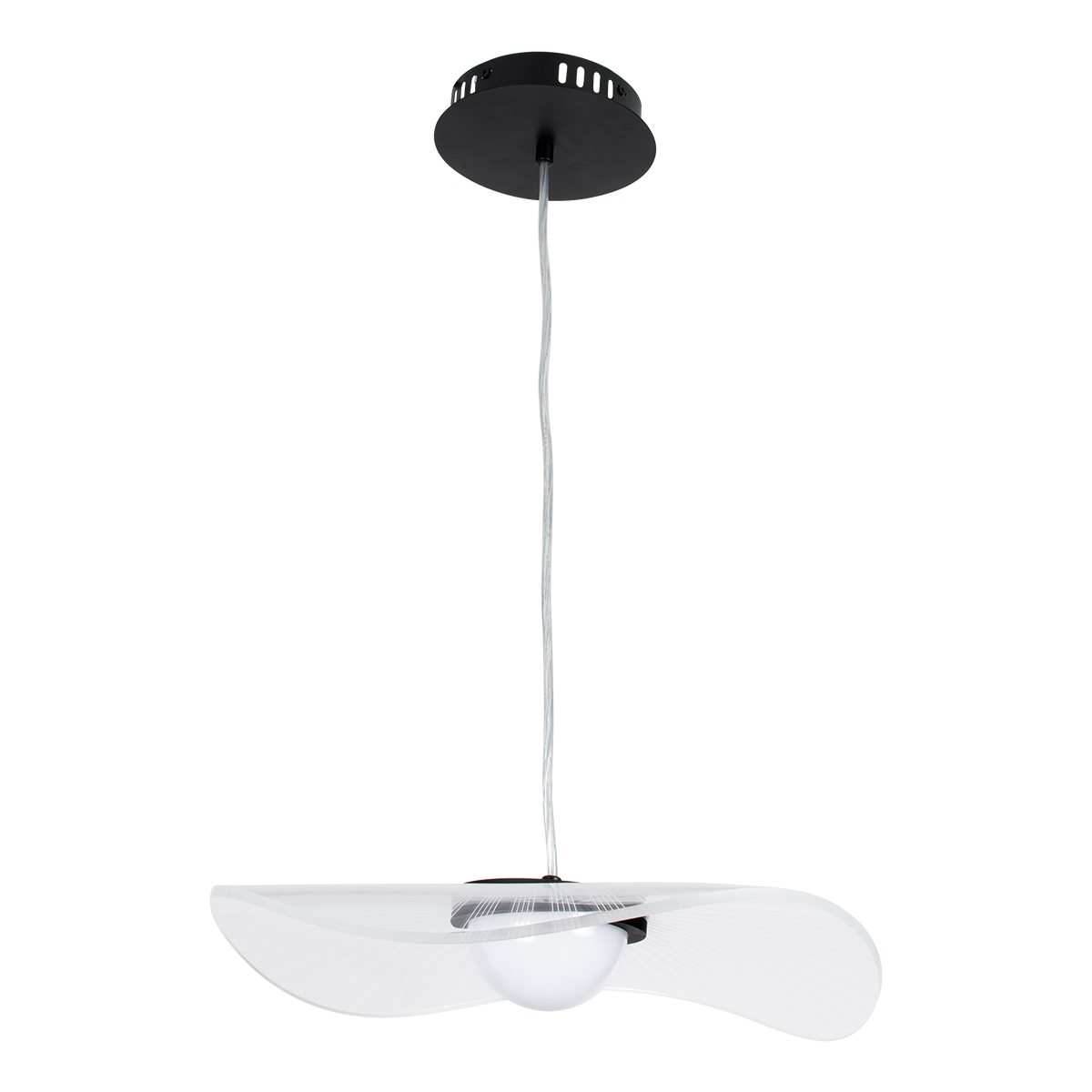 LEDTM® ACRYLICA 60974 Μοντέρνο Κρεμαστό Φωτιστικό Οροφής LED 20W 2240lm 360° AC 220-240V IP20 Ρυθμιζόμενο Λευκό CCT με On/Off 2700K/4500K/6000K - Lumileds SMD Chip - Διάφανο & Μαύρο Ματ - Μ40 x Π40 x Υ6.5cm - 3 Χρόνια Εγγύηση - Image 7
