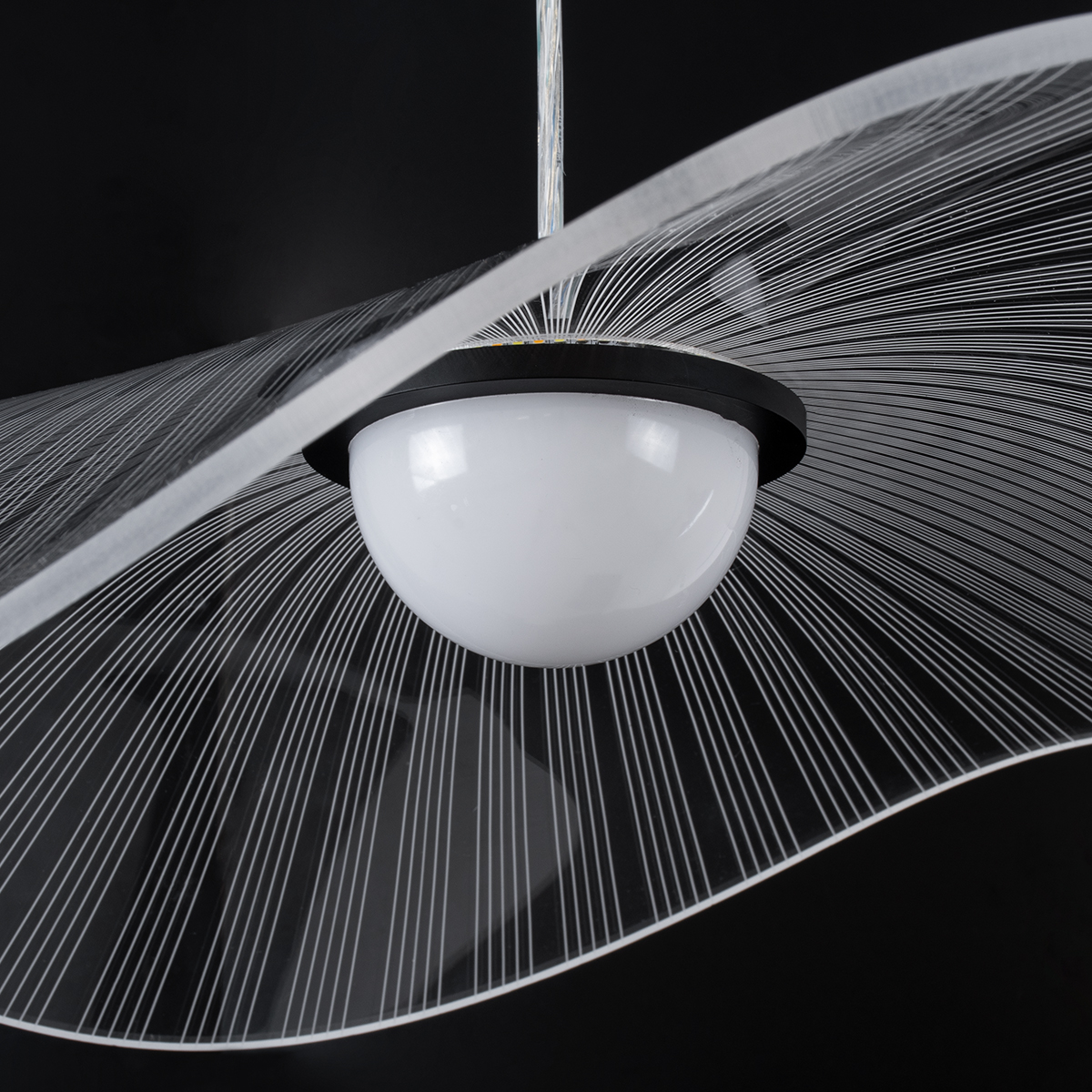LEDTM® ACRYLICA 60975 Μοντέρνο Κρεμαστό Φωτιστικό Οροφής LED 20W 2240lm 360° AC 220-240V IP20 Ρυθμιζόμενο Λευκό CCT με On/Off 2700K/4500K/6000K - Lumileds SMD Chip - Διάφανο & Μαύρο Ματ - Μ60 x Π60 x Υ15cm - 3 Χρόνια Εγγύηση - Image 13