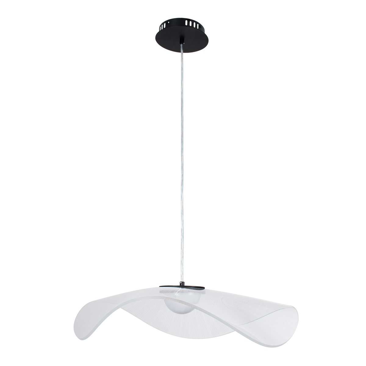 LEDTM® ACRYLICA 60975 Μοντέρνο Κρεμαστό Φωτιστικό Οροφής LED 20W 2240lm 360° AC 220-240V IP20 Ρυθμιζόμενο Λευκό CCT με On/Off 2700K/4500K/6000K - Lumileds SMD Chip - Διάφανο & Μαύρο Ματ - Μ60 x Π60 x Υ15cm - 3 Χρόνια Εγγύηση - Image 7