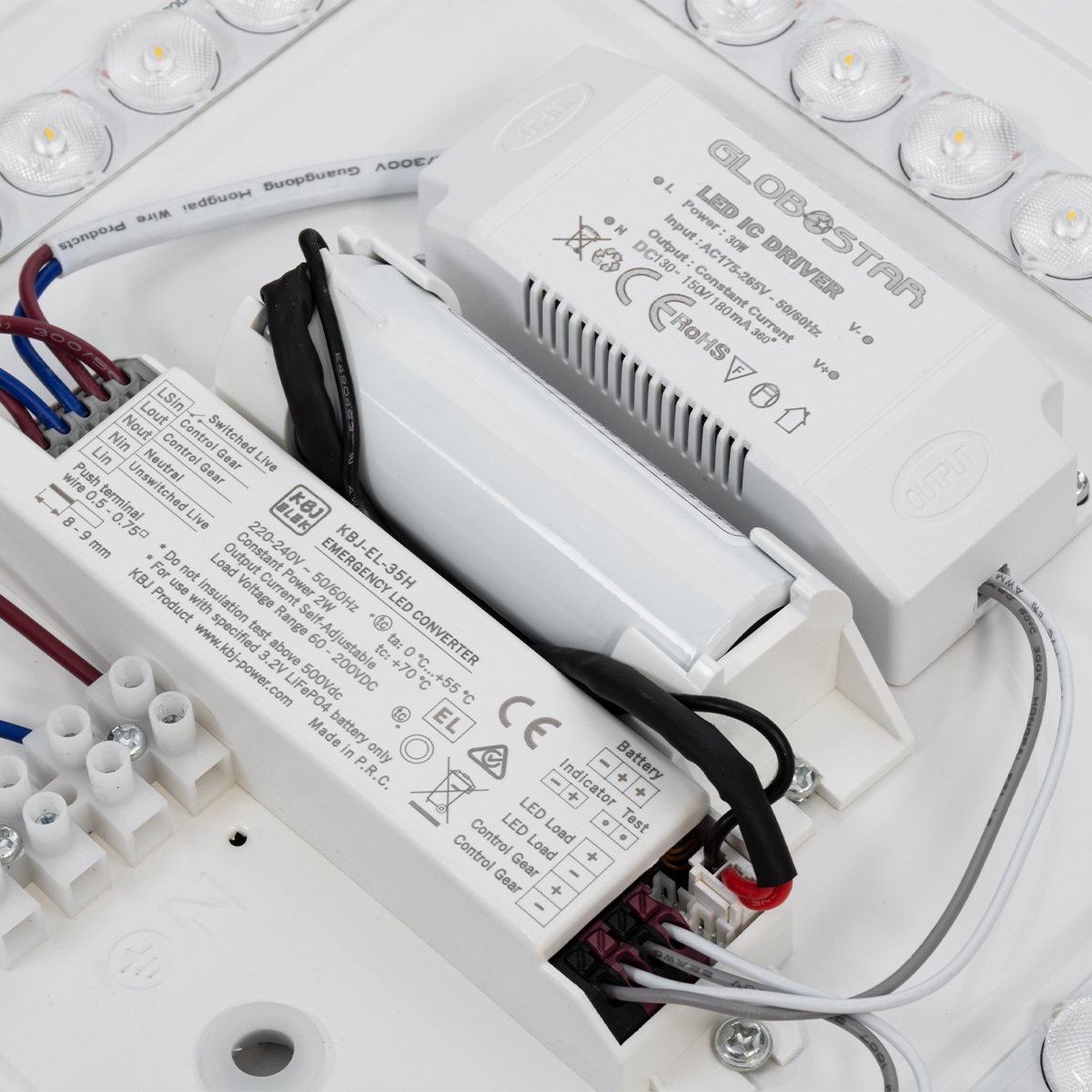 LEDTM® EMERGANO 60992 Φωτιστικό Πλαφονιέρα Οροφής με Ενσωματωμένο Σύστημα Emergency Li-ion 3450mAh/12.8Wh με Αυτονομία 3hrs LED 30W 3900lm 120° AC 220-240V Αδιάβροχο IP54 Ψυχρό Λευκό 6000K - Lumileds SMD Chip - Λευκό Γαλακτερό - Μ38 x Π38 x Υ5.3cm - 3 Χρόνια Εγγύηση - Image 10