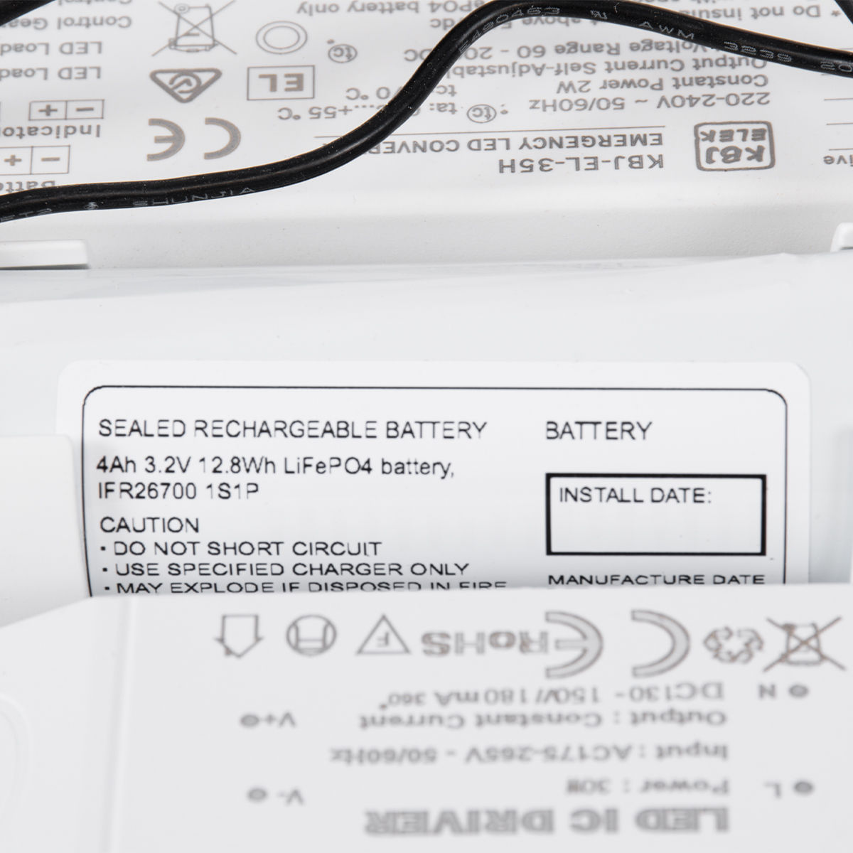 LEDTM® EMERGANO 60993 Φωτιστικό Πλαφονιέρα Οροφής με Ενσωματωμένο Σύστημα Emergency Li-ion 3450mAh/12.8Wh με Αυτονομία 3hrs LED 30W 3750lm 120° AC 220-240V Αδιάβροχο IP54 Φυσικό Λευκό 4500K - Lumileds SMD Chip - Λευκό Γαλακτερό - Μ38 x Π38 x Υ5.3cm - 3 Χρόνια Εγγύηση - Image 12