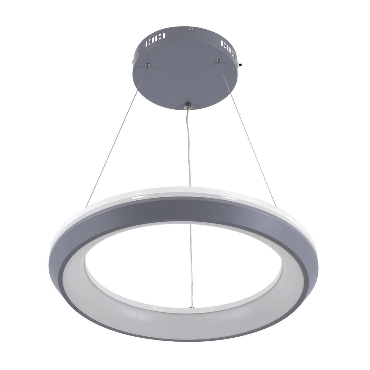 LEDTM® MELINA 61045 Μοντέρνο Κρεμαστό Φωτιστικό Οροφής LED 55W 6376lm 120° AC 220-240V IP20 Ρυθμιζόμενο Λευκό CCT με Χειριστήριο από 2700K έως 6000K Dimmable - Lumileds SMD Chip - Γκρι & Λευκό - Μ48 x Π48 x Υ6.5cm - 3 Χρόνια Εγγύηση - Image 3
