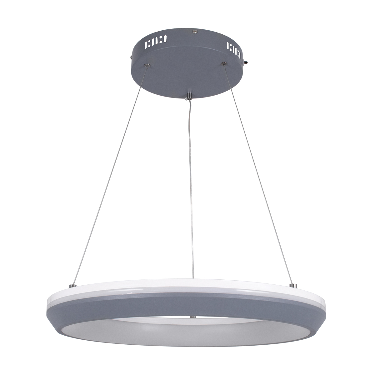 LEDTM® MELINA 61045 Μοντέρνο Κρεμαστό Φωτιστικό Οροφής LED 55W 6376lm 120° AC 220-240V IP20 Ρυθμιζόμενο Λευκό CCT με Χειριστήριο από 2700K έως 6000K Dimmable - Lumileds SMD Chip - Γκρι & Λευκό - Μ48 x Π48 x Υ6.5cm - 3 Χρόνια Εγγύηση - Image 4