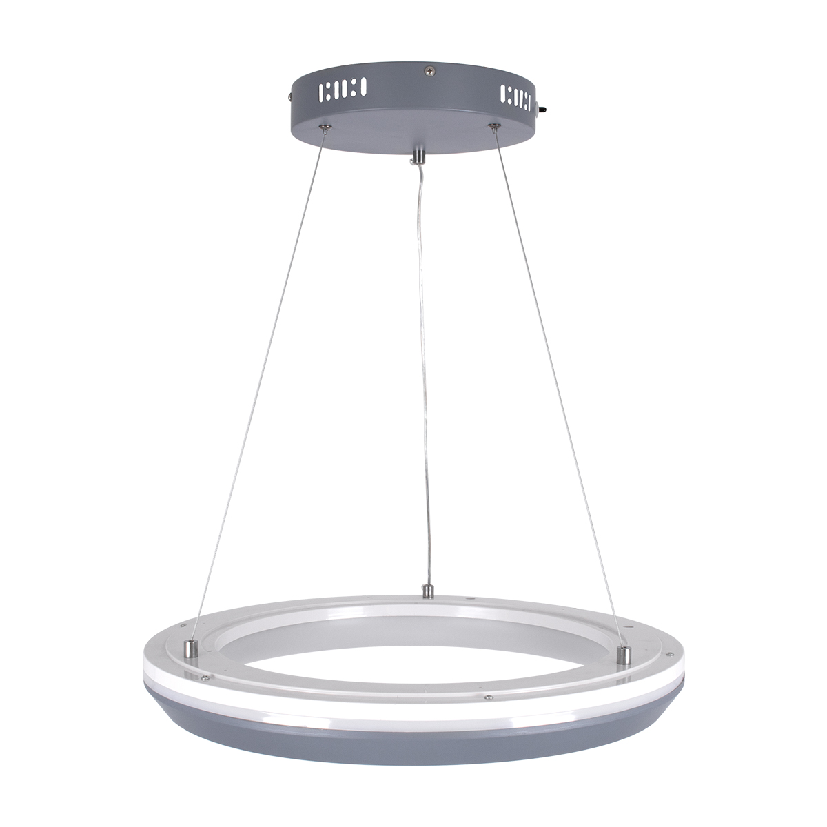 LEDTM® MELINA 61045 Μοντέρνο Κρεμαστό Φωτιστικό Οροφής LED 55W 6376lm 120° AC 220-240V IP20 Ρυθμιζόμενο Λευκό CCT με Χειριστήριο από 2700K έως 6000K Dimmable - Lumileds SMD Chip - Γκρι & Λευκό - Μ48 x Π48 x Υ6.5cm - 3 Χρόνια Εγγύηση - Image 6