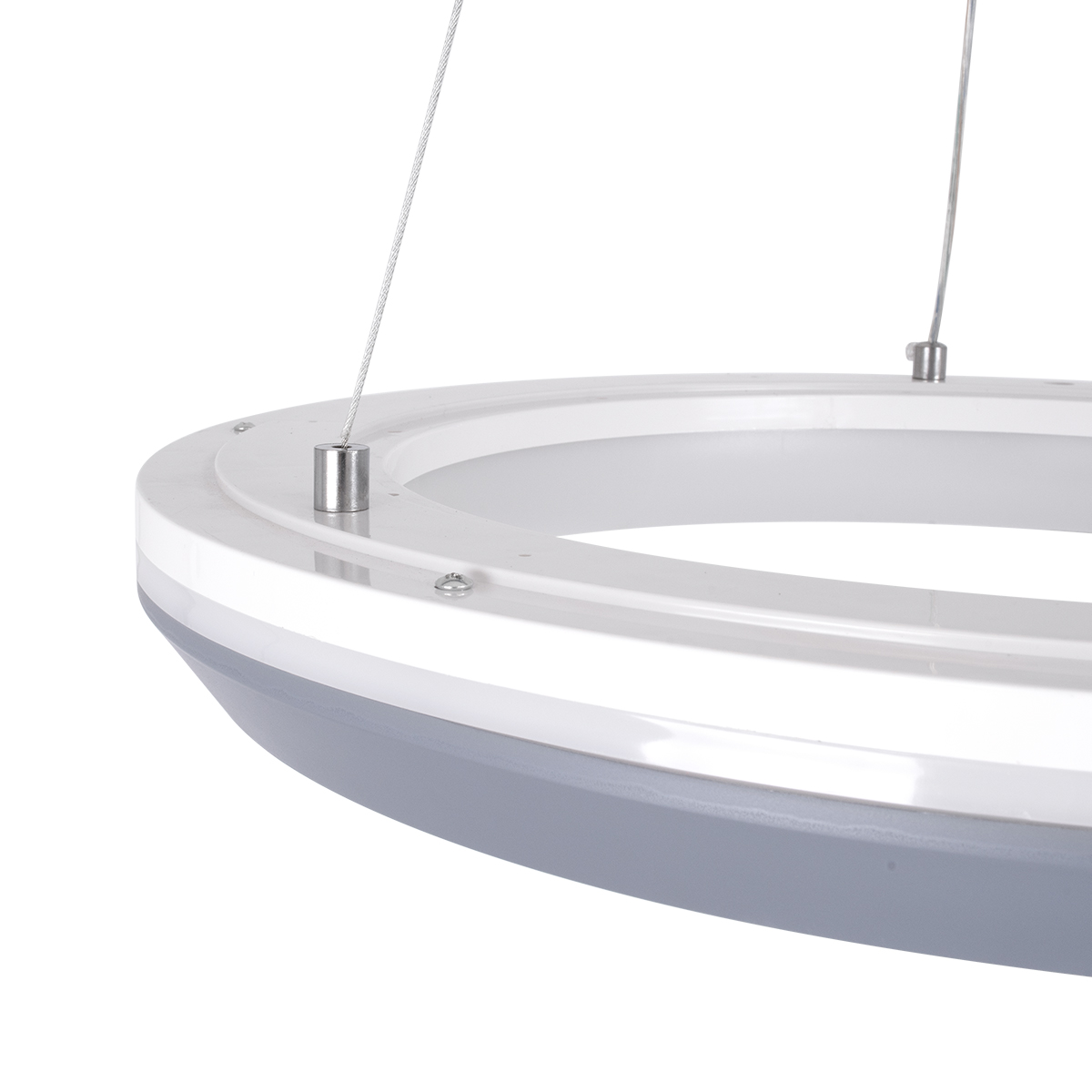 LEDTM® MELINA 61045 Μοντέρνο Κρεμαστό Φωτιστικό Οροφής LED 55W 6376lm 120° AC 220-240V IP20 Ρυθμιζόμενο Λευκό CCT με Χειριστήριο από 2700K έως 6000K Dimmable - Lumileds SMD Chip - Γκρι & Λευκό - Μ48 x Π48 x Υ6.5cm - 3 Χρόνια Εγγύηση - Image 7