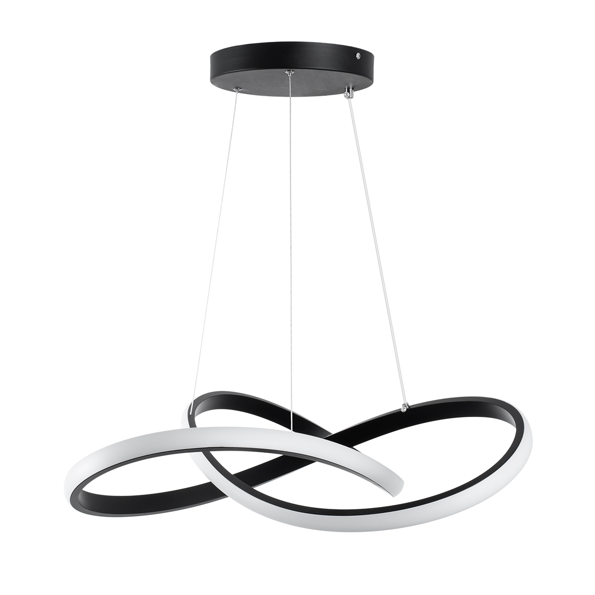 LEDTM® DEXTER 61049 Μοντέρνο Κρεμαστό Φωτιστικό Οροφής LED 72W 7200lm 300° AC 220-240V IP20 Ρυθμιζόμενο Λευκό CCT με Χειριστήριο από 2700K έως 6000K Dimmable - Lumileds SMD Chip - Μαύρο Ματ - Μ56 x Π56 x Υ14cm - 3 Χρόνια Εγγύηση - Image 4