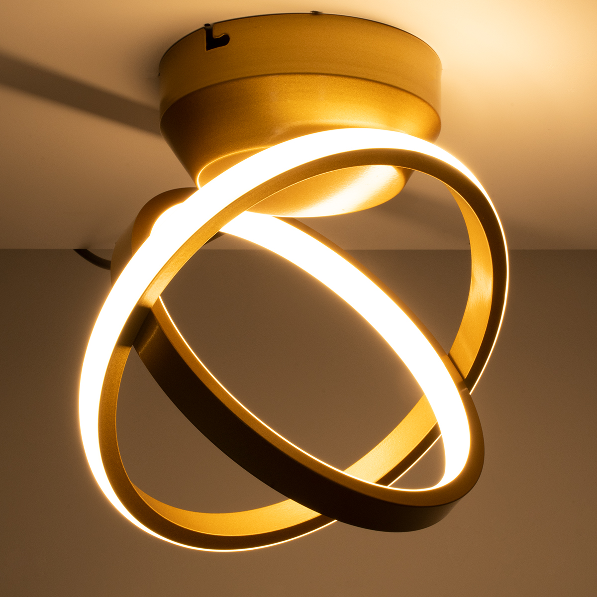 LEDTM® AMELIA 61054 Μοντέρνο Φωτιστικό Οροφής LED 20W 2400lm 300° AC 220-240V IP20 Ρυθμιζόμενο Λευκό CCT με On/Off 2700K/4500K/6000K - Lumileds SMD Chip - Χρυσό Βούρτσας - Μ24.5 x Π16 x Υ25cm - 3 Χρόνια Εγγύηση - Image 6