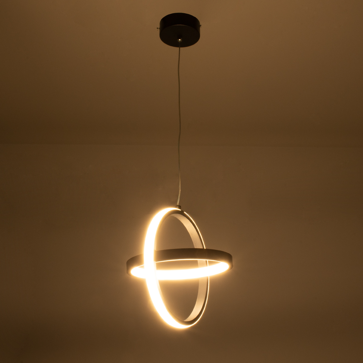 LEDTM® ALICE 61055 Μοντέρνο Κρεμαστό Φωτιστικό Οροφής LED 20W 2400lm 300° AC 220-240V IP20 Ρυθμιζόμενο Λευκό CCT με On/Off 2700K/4500K/6000K - Lumileds SMD Chip - Μαύρο Ματ - Μ25 x Π22 x Υ25cm - 3 Χρόνια Εγγύηση - Image 9
